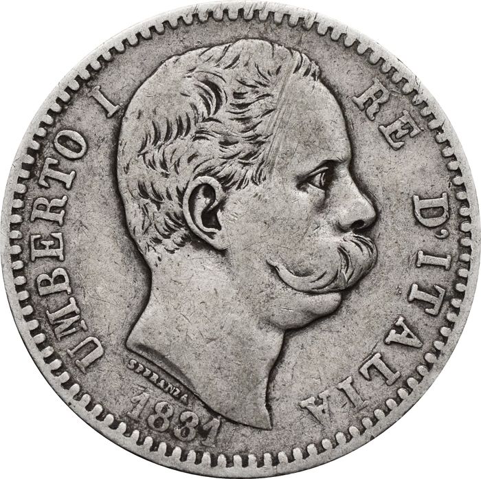 2 лиры 1881 Италия