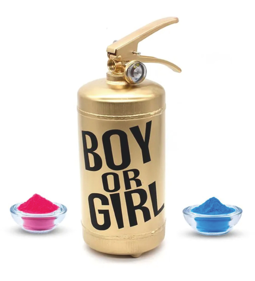 Баллон золотой "Огнетушитель" для Гендер Пати. Мальчик или девочка (Boy or Girl)