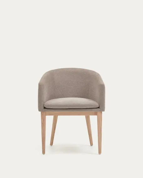 Мягкий стул с подлокотниками Harlan коричневый шенилл | La Forma | Испания