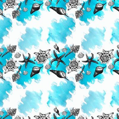 Морской паттерн с ракушками