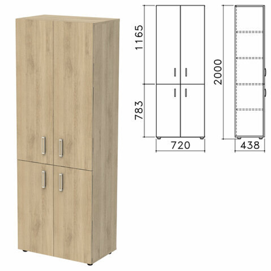 Шкаф закрытый "Приоритет" 720х438х2000, 4 полки, кронберг (КОМПЛЕКТ)
