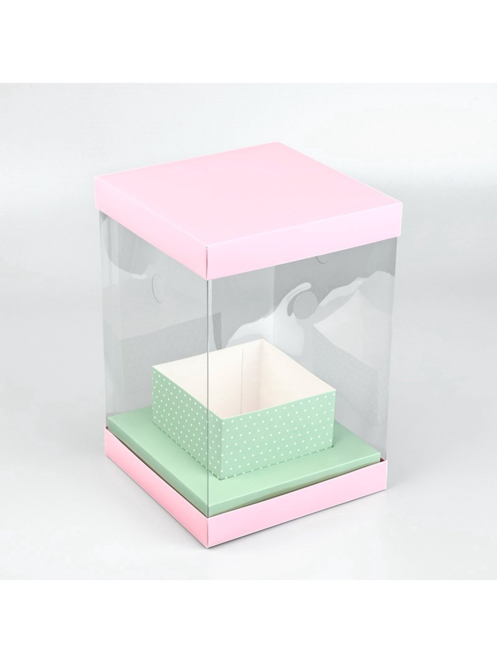Коробка для цветов с вазой и пластиковыми окнами складная «Нежность», 16×23×16 см