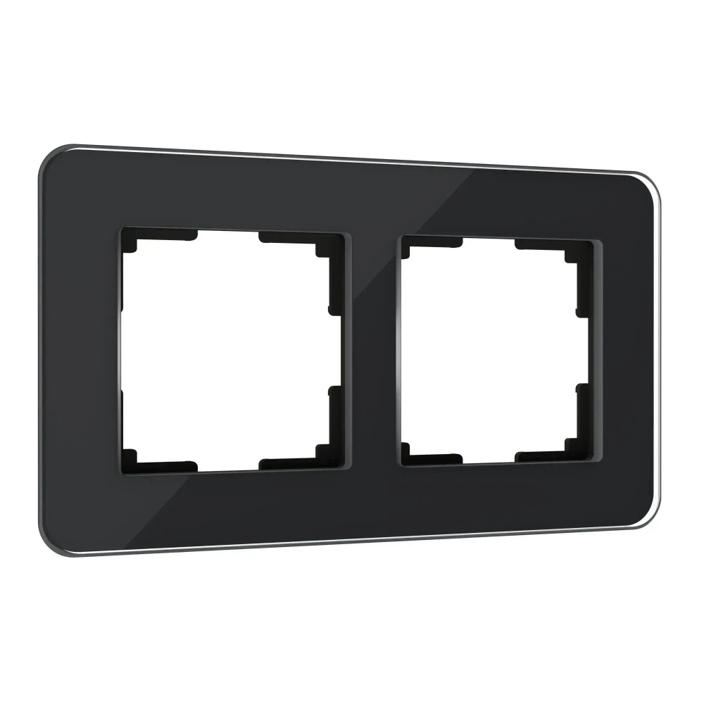 Рамка из стекла на 2 поста Elite черный W0022448