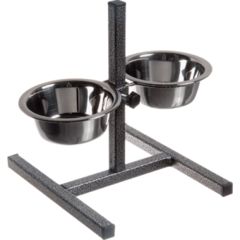 Зооник подставка квадратная + металлические миски (2 х 0,18л)