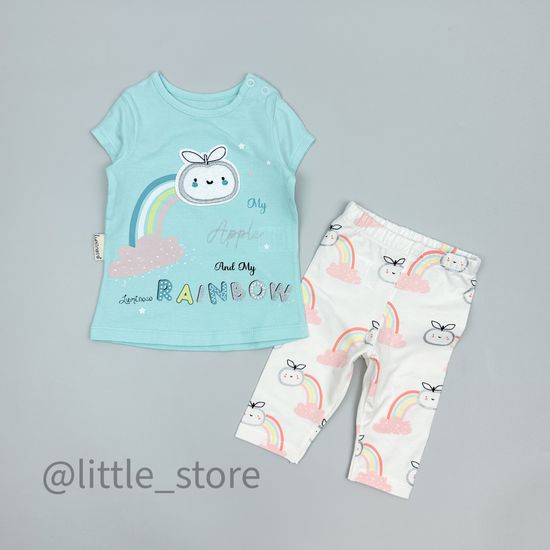 Комплект хлопковый "Радуга" ментол/белый