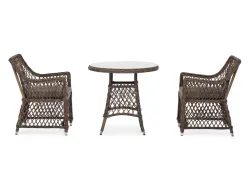 "Эспрессо-80 L" обеденная группа плетеная, цвет коричневый