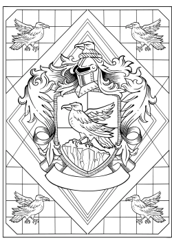 Hachette/ раскраска по номерам/ Harry Potter - Serdaigle - le livre de coloriage officiel