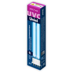 ESL-PL-9-UVCB-2G7-CL Лампа люминесцентная ультрафиолетовая бактерицидная. Спектр UVC 254нм. Картон. ТМ Uniel