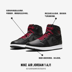 Jordan 1 Retro High Black Satin Gym Red Black GS