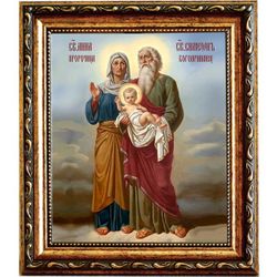 Праведные Симеон Богоприимец и Анна Пророчица. Икона на холсте.