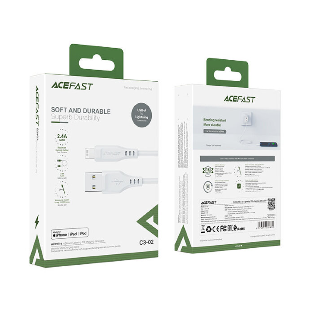 C3-02 USB-A to Lightning TPE charging data cable
