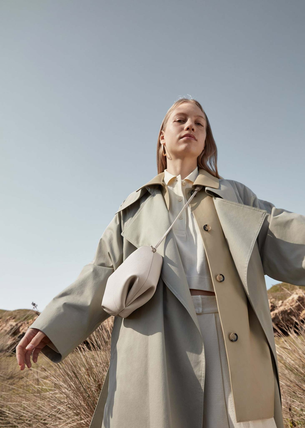 Сумка Polene Béri EDITION TEXTURED CHALK