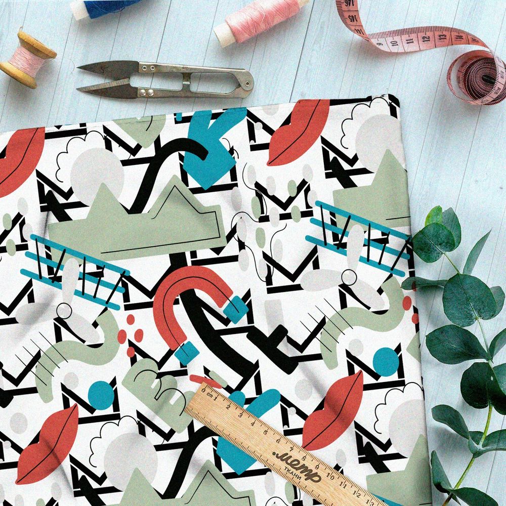 Ткань футер 2-х нитка лопасти, магниты и губы