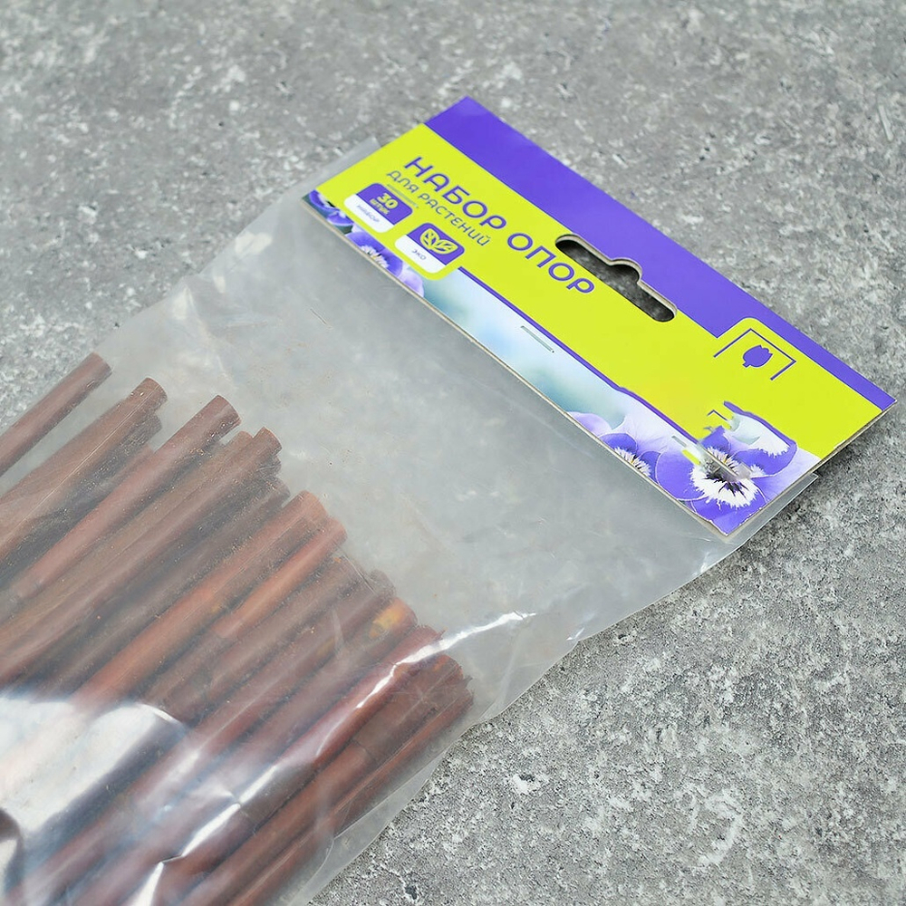 Опора для растений 30шт 45см*6/8мм бамбук "Inbloom"