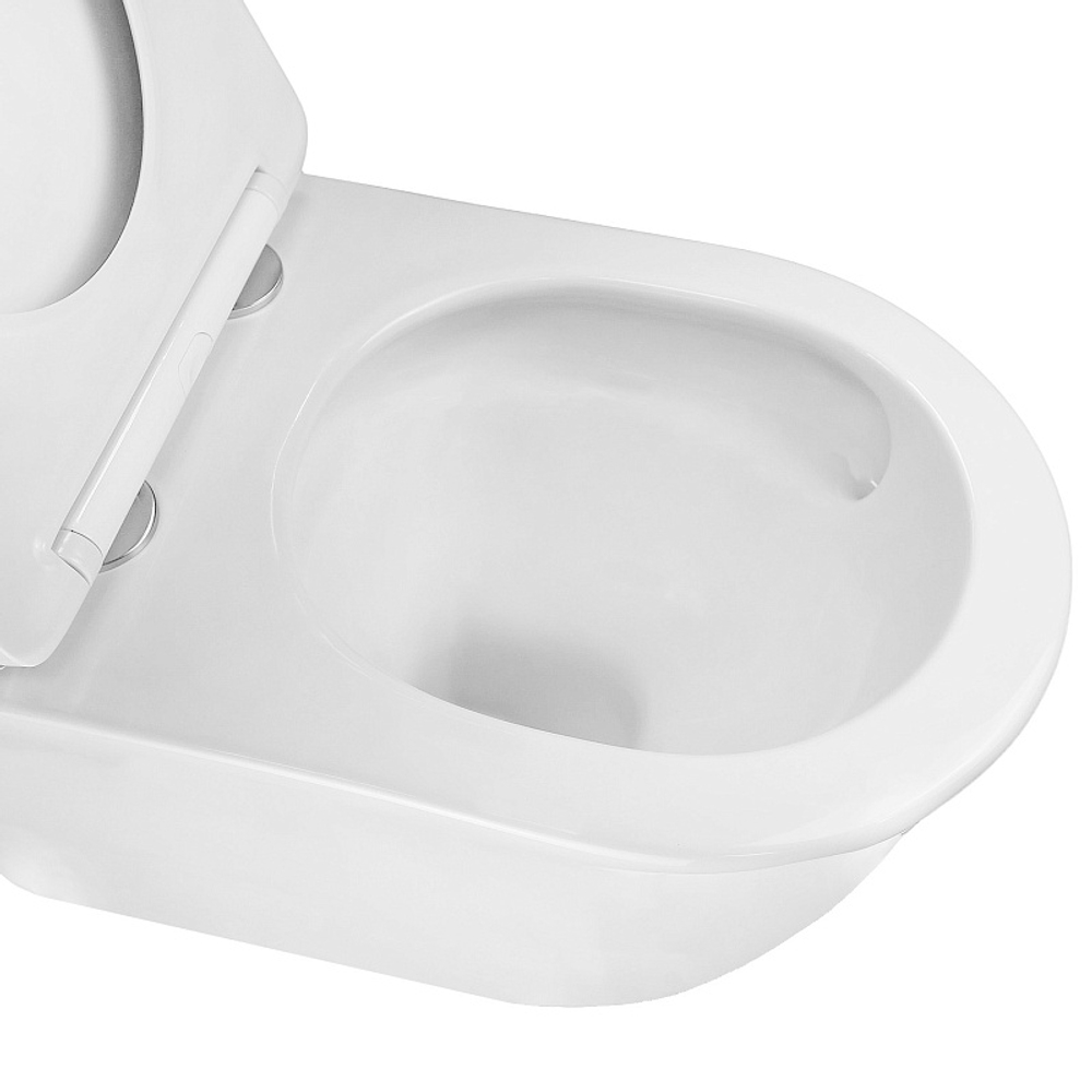 Унитаз подвесной Azario LISTA 490х365х340 безободковый, система смыва "Скрытое Торнадо", с быстросъемным сиденьем "Микролифт" (AZ-1177T)