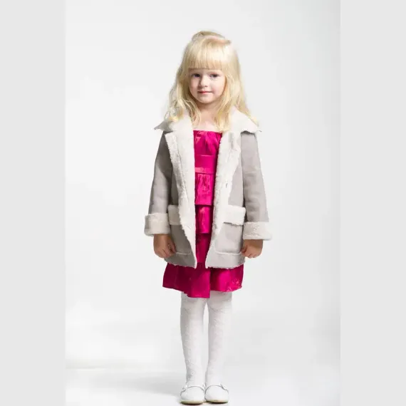 Детская дубленка Ramili Ricamo Grigiolato