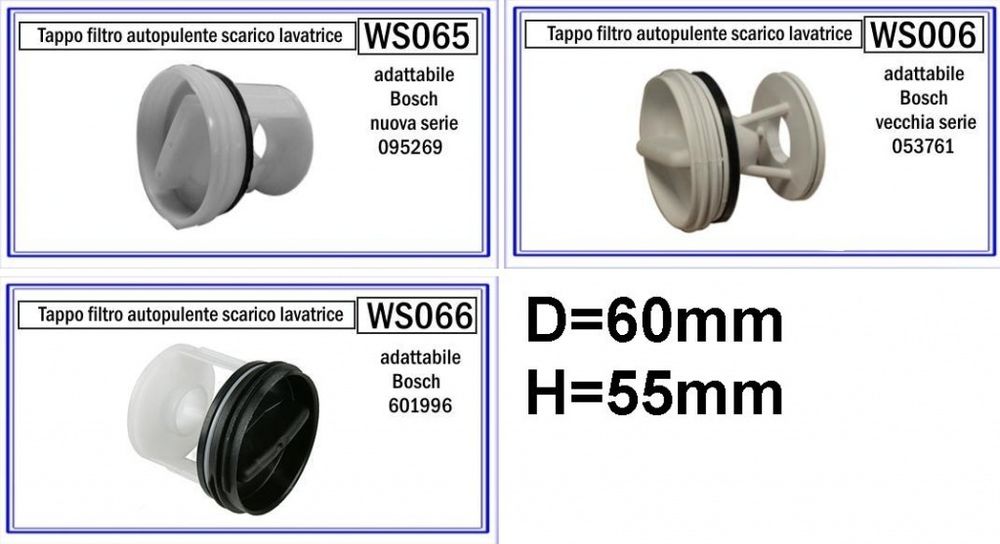 Фильтр сливного насоса (помпы) для стиральной машины Bosch (Бош) - WS066