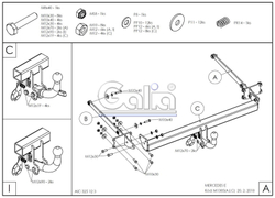 Фаркоп оцинкованный Galia M138A для Mercedes E-Class седан 2009-2016(паспорт и сертификат в комплекте)(без электрики)