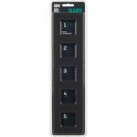 SKANDY Рамка 5-местная SK-F25G стекло графит IEK