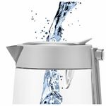 Чайник POLARIS PWK 1715 CGL, 1,7 л, 1850-2200 Вт, закрытый нагревательный элемент, стекло, белый, 54125, PWK 1715 CGL w