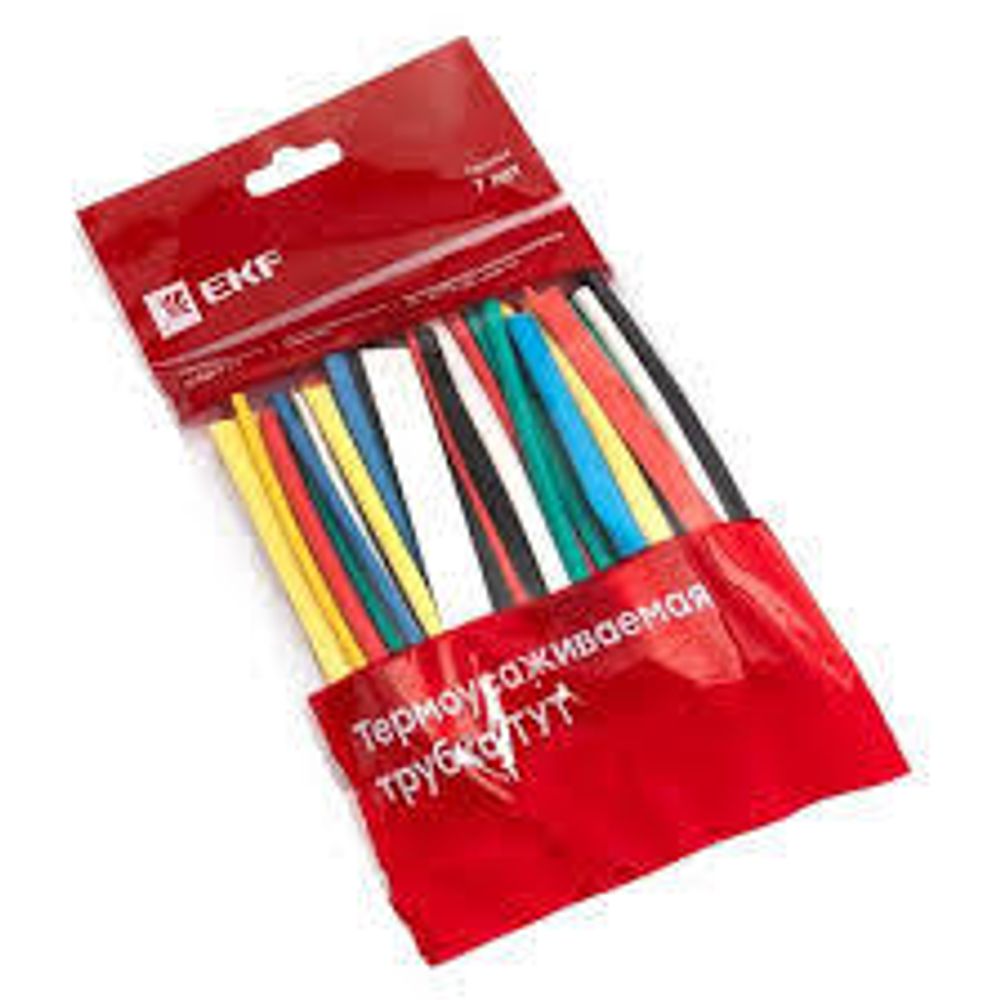 Набор термоус. трубка ТУТ 6 цветов по 5шт,100мм (3/1,5, 4/2, 5/2,5, 6/3, 8/4) EKF