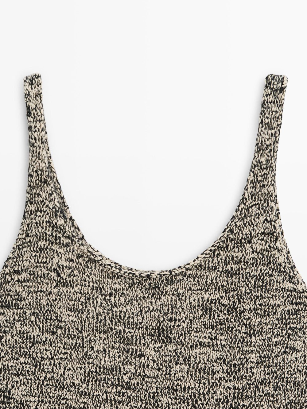 Massimo Dutti Трикотажный топ Total Look с бахромой, черный