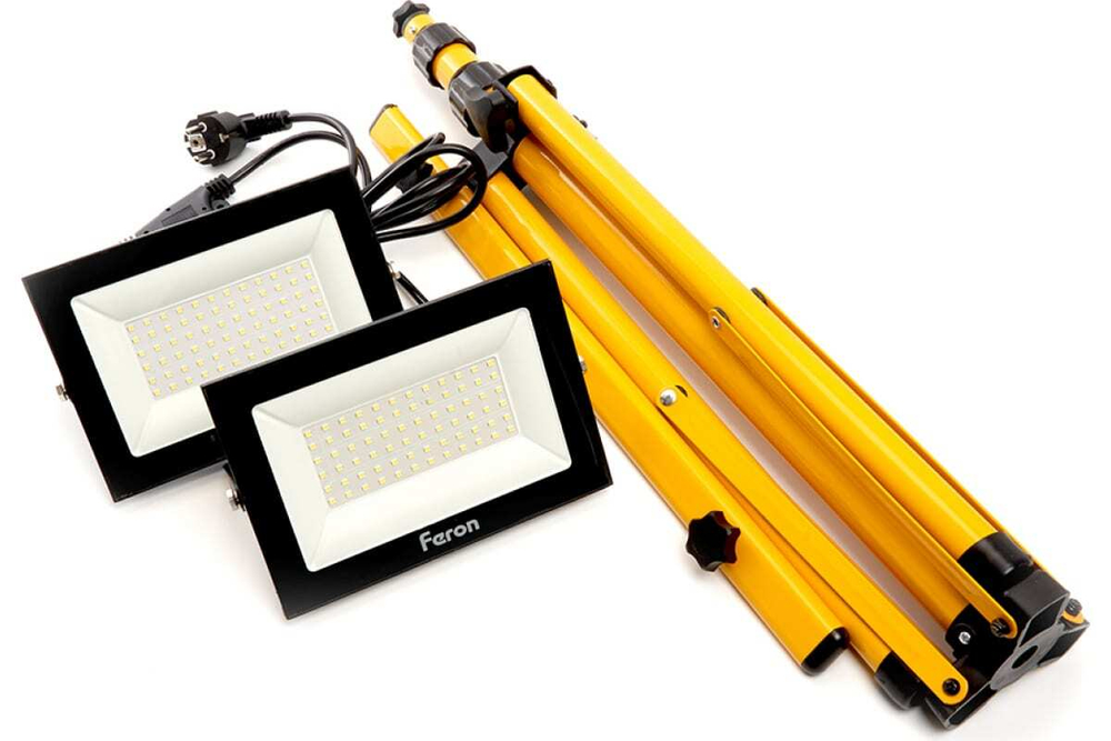 Прожектор LED LL-502 на штативе IP65 2*30W 6400K Feron 29567