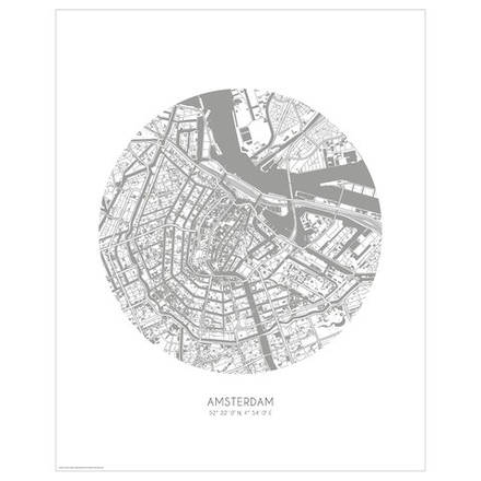 IKEA BILD  (ИКЕА БИЛД)  -  Плакат, план города, Амстердам, 40x50 см.