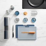 Терка спиралайзер с тремя лезвиями и контейнером для хранения spiro, синяя