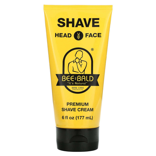Bee Bald, Shave Head & Face, крем для бритья премиального качества, 177 мл (6 жидк. унций)