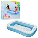 Бассейн надувной Intex 57403 Rectangular Pool 166х100х28 см / Прямоугольный многосекционный бассейн Интекс с надувным дном для дачи