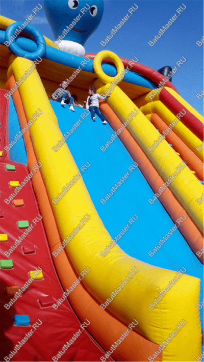 Коммерческий надувной батут "Осьминоги и драконы" 16*8*6 м