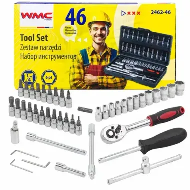 Набор инструмента 46пр. 1/4''(6-гран.)(4-14мм) WMC TOOLS WMC-2462-46