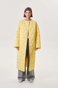 Стеганое пальто, желтое