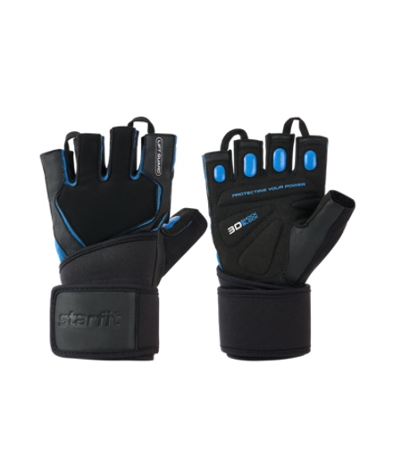 Перчатки для фитнеса STARFIT WG-201, черный/синий