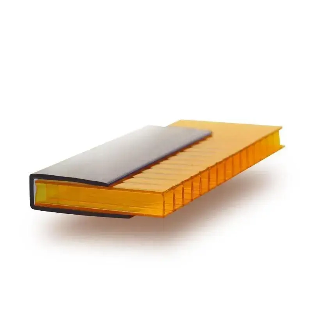 Торцевой профиль для поликарбоната 10 шт по 1.05 коричневый