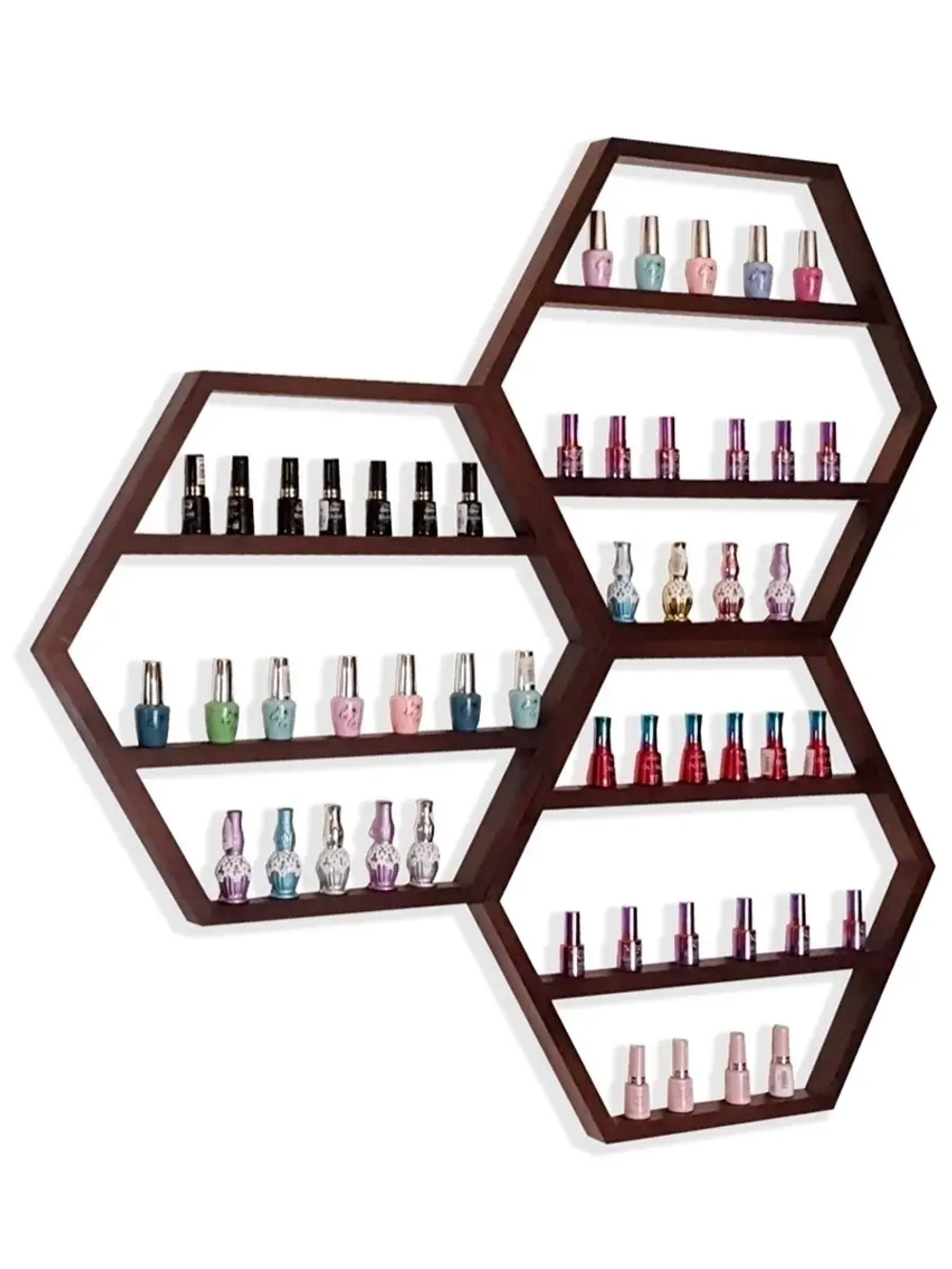 Настенная полка шестиугольник Соты Лофт