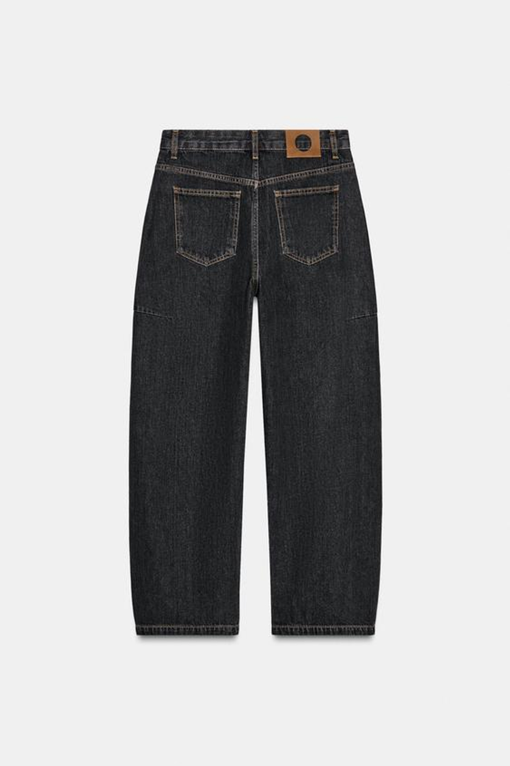 ZARA ДЖИНСЫ ZW COLLECTION ANKLE BALLOON СО СРЕДНЕЙ ПОСАДКОЙ, ЧЕРНЫЙ