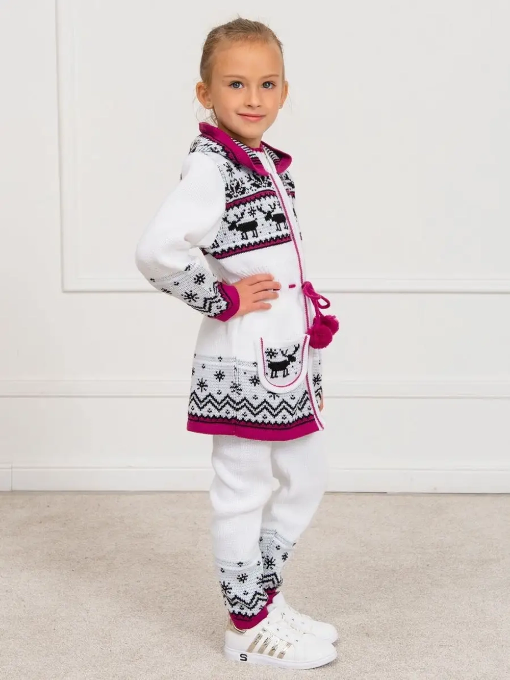 Кардиган вязаный на молнии для девочки