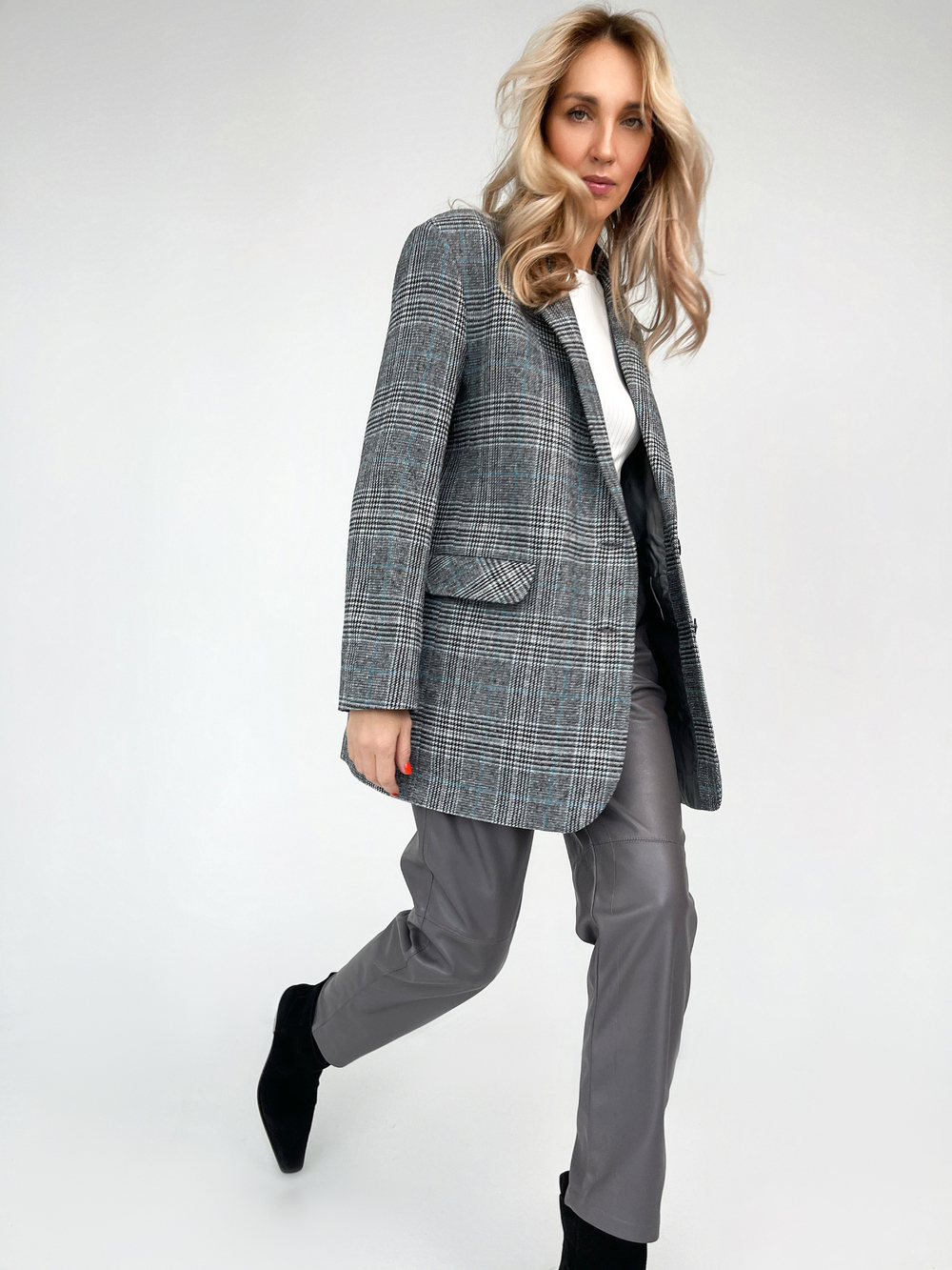Жакет серый в клетку Серый 2
