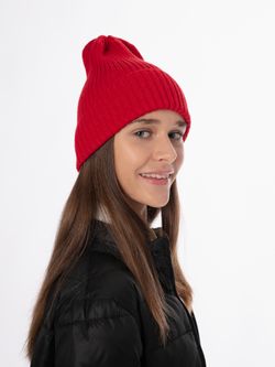 Шапка вязаная-резинка весенняя/осенняя КЭП(Красный)