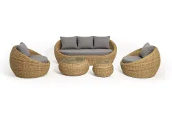 "Барселона" лаунж-зона из искусственного ротанга, цвет соломенный