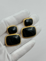 Серьги с чёрной эмалью