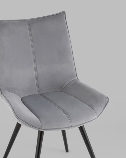 Стул вращающийся Робб велюр серый