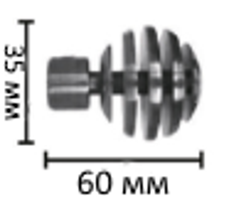 Наконечники "Шар скан Ост" кованых карнизов для штор d16 мм, цвет нержавеющая сталь