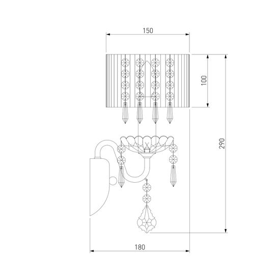 2045/1 / настенный светильник /   хром/белый