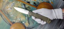 Складной нож Shokuroff knives M2104-115 мм Elmax конвекс лимон (шок лок) замок Алексея Шокурова