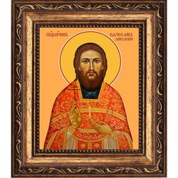 Вячеслав Закедский, священномученик, пресвитер. Икона на холсте.