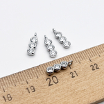 Подвеска Палочка, родиевое покрытие, фианиты, размер 12*3,5 мм, цена за 1 шт