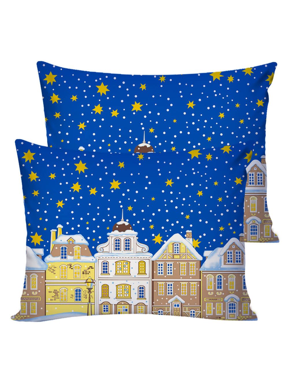 Постельное белье перкаль Сказка "Ангелы" евро Наволочка 50х70 см 2 шт Простынь на резинке 180x200 см Пододеяльник 200x215 см